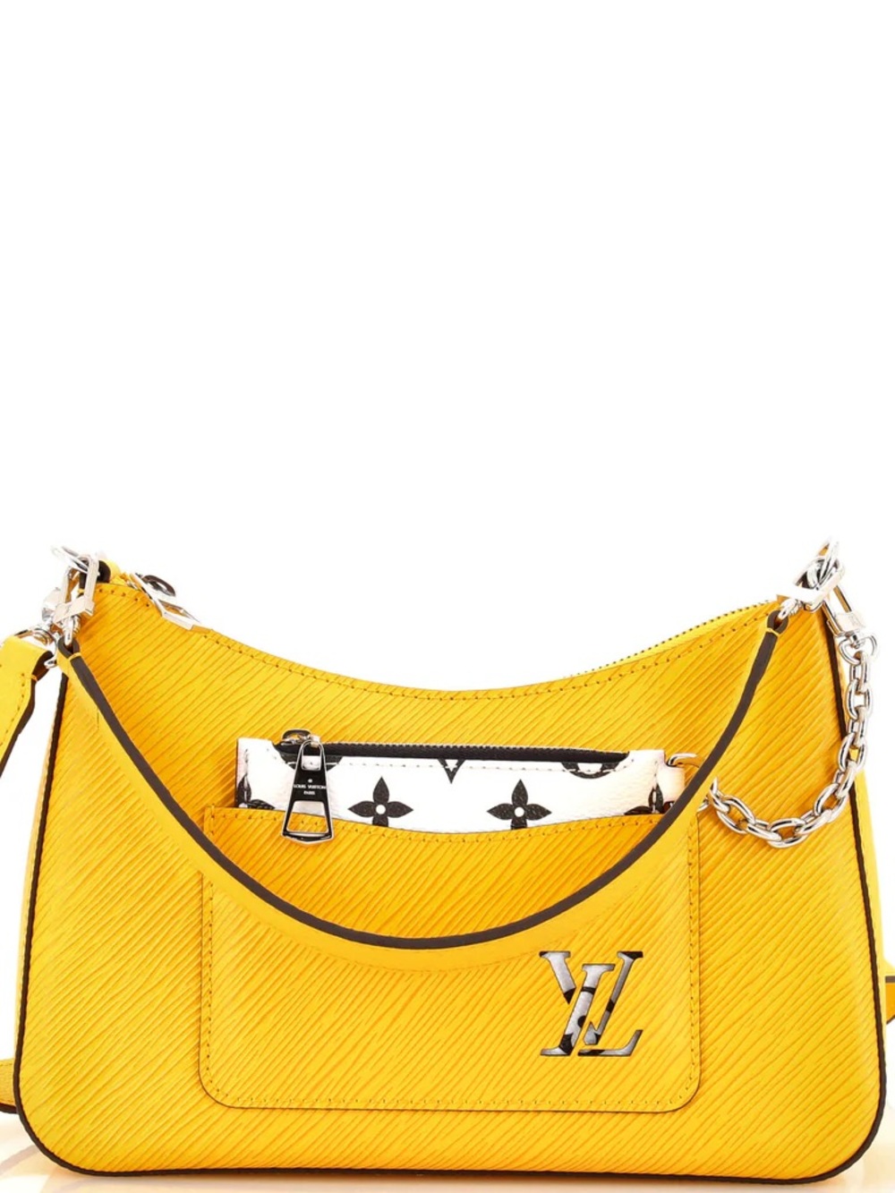 Louis Vuitton Marelle Yellow Epi Leather Shoulder Bag with Silver Hardware
